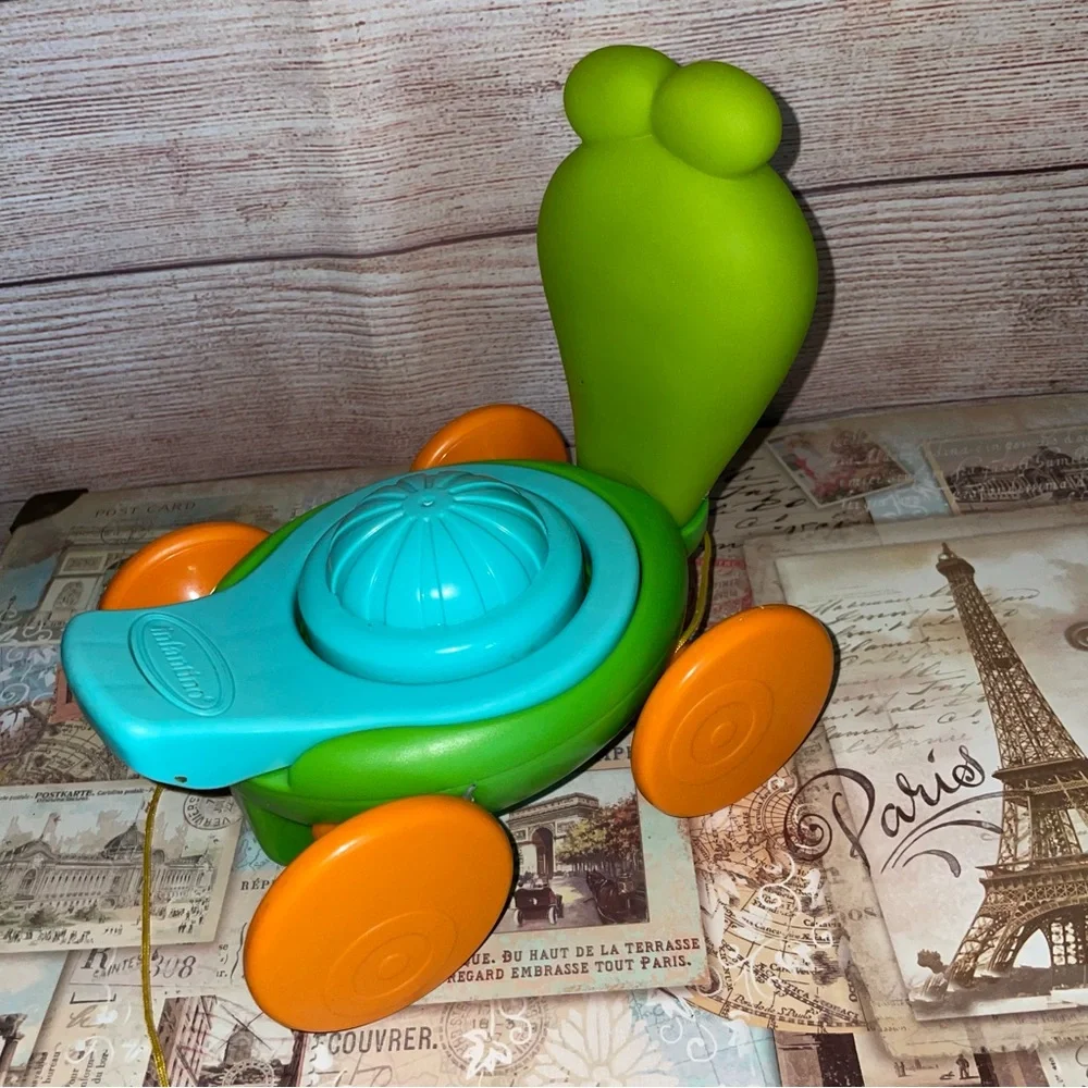B kids Sensory Senso Snail Pull Stacking 9+ month Baby Toy learning play turtle*
